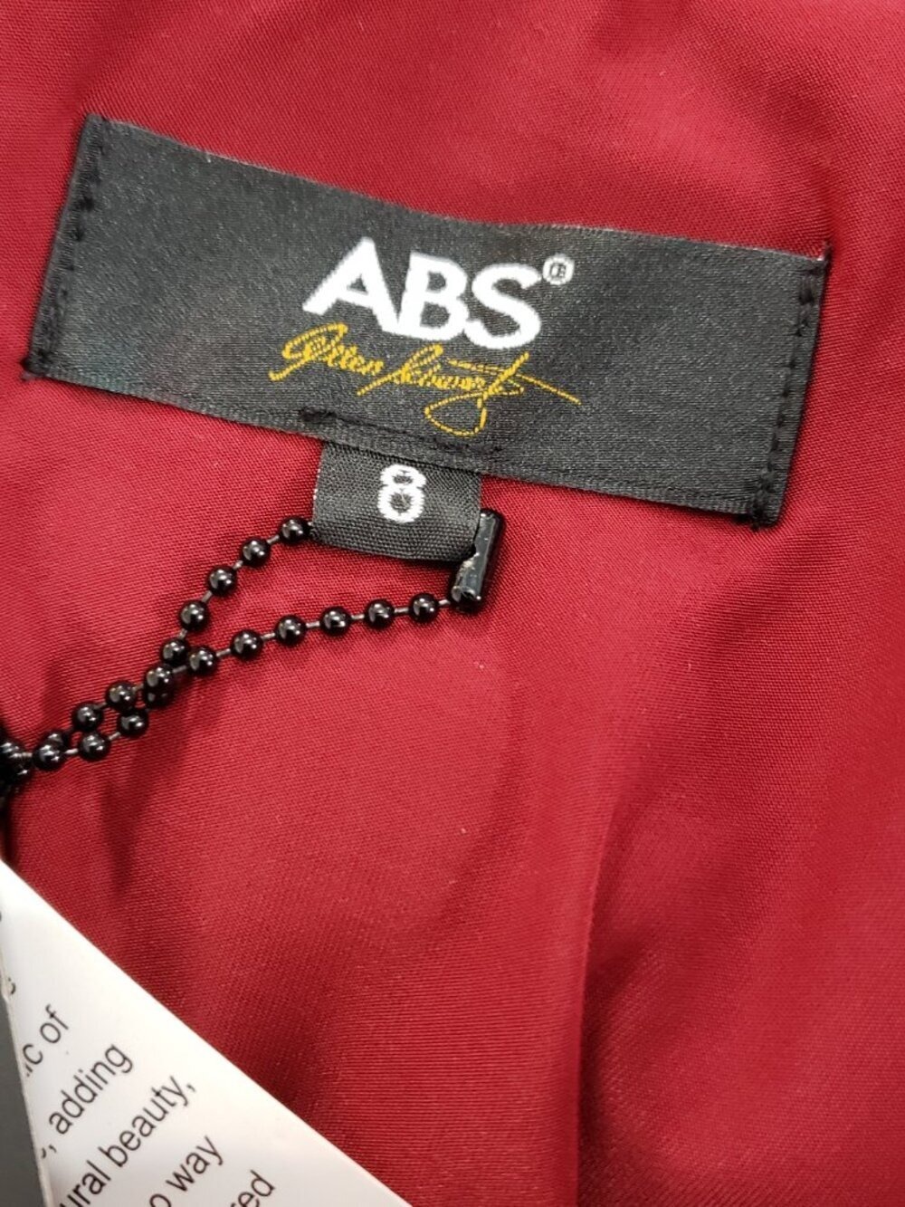 ABS Allen Schwartz Burgundy Sequin Halter Maxi Dress Size 8 - Picture 6 of 13